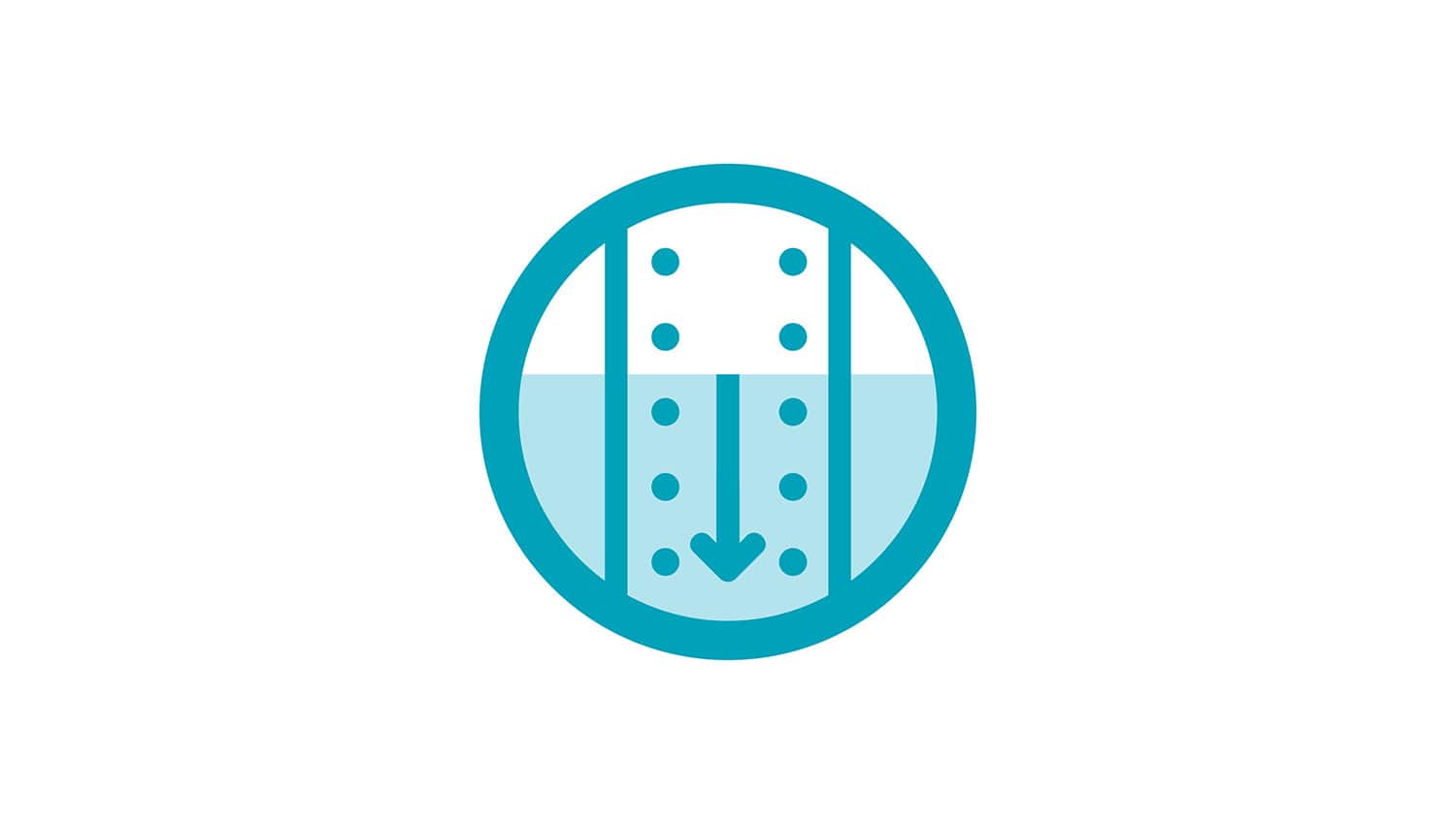 Blasenentleerung in einem kontinuierlichen Fluss